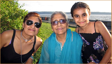 Mini, founder of Samosa Shack, with her family